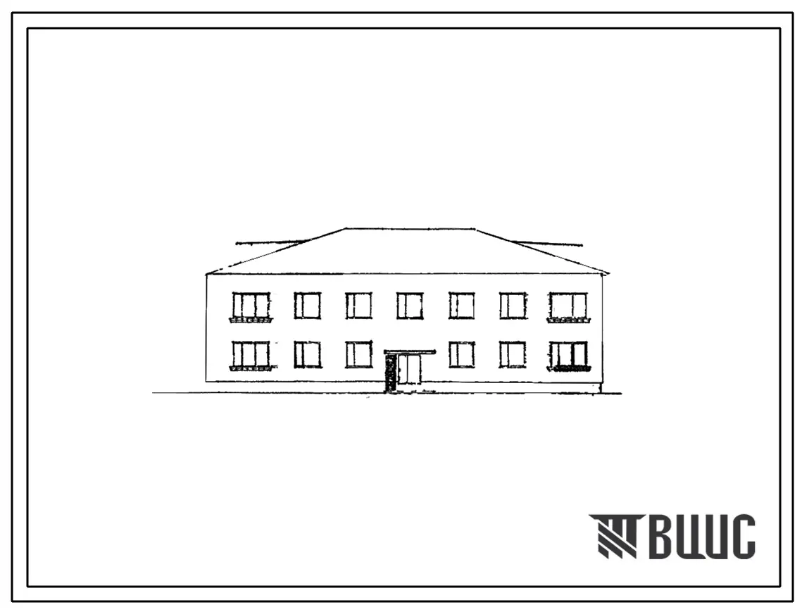 Типовой проект 114-12-58 Двухэтажный восьмиквартирный дом с двух- и трехкомнатными квартирами.