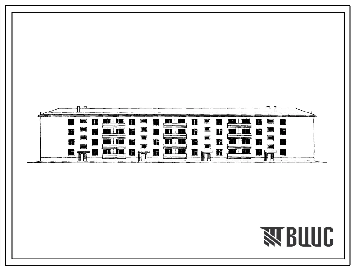 Типовой проект 114-24-31/1.2 Четырехэтажный четырехсекционный дом на 40 квартир