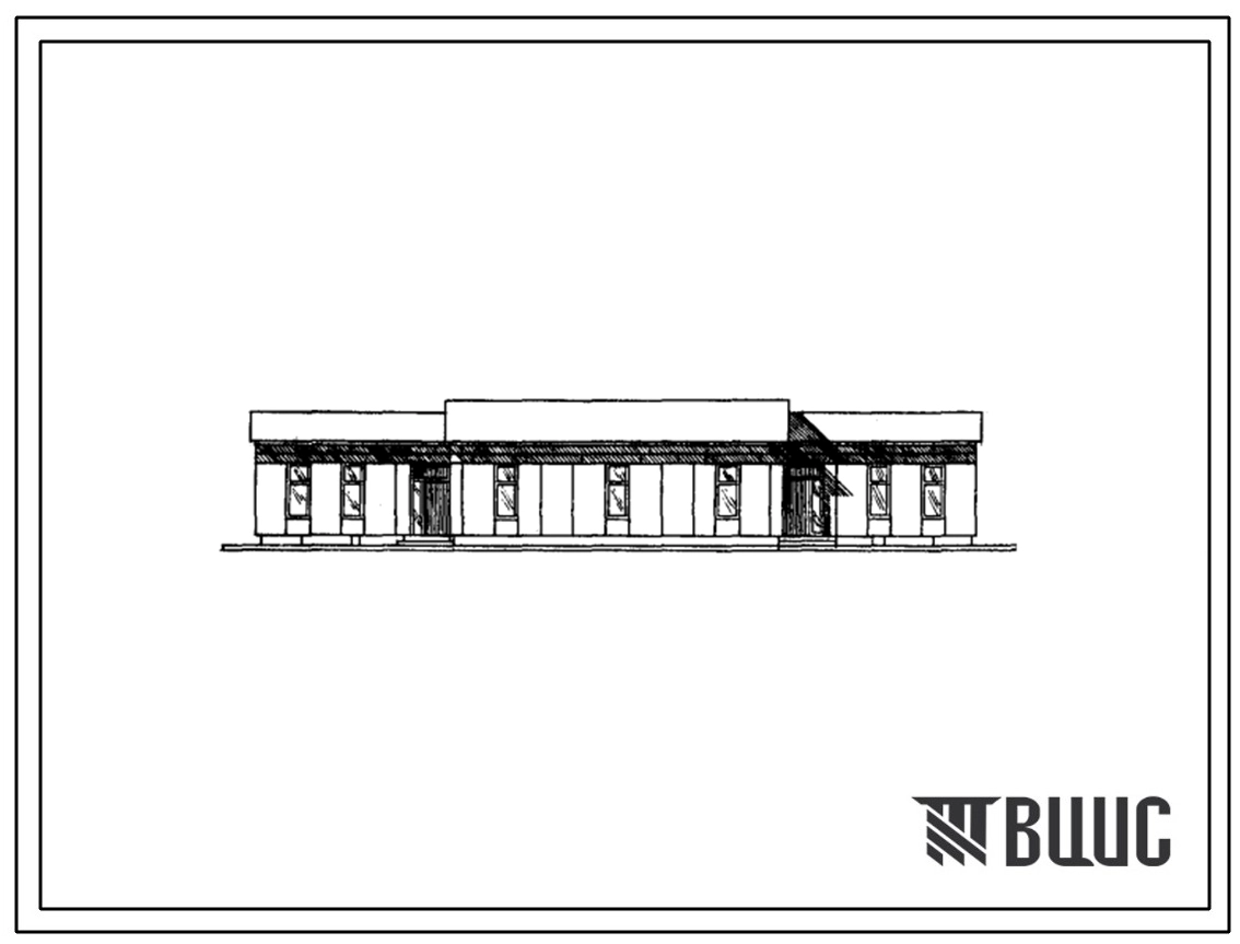 Типовой проект 183-211-5 Одноэтажный двухквартирный жилой дом с четырехкомнатными квартирами (из крупных блоков). Для строительства в IVА климатическом подрайоне Туркменской ССР.