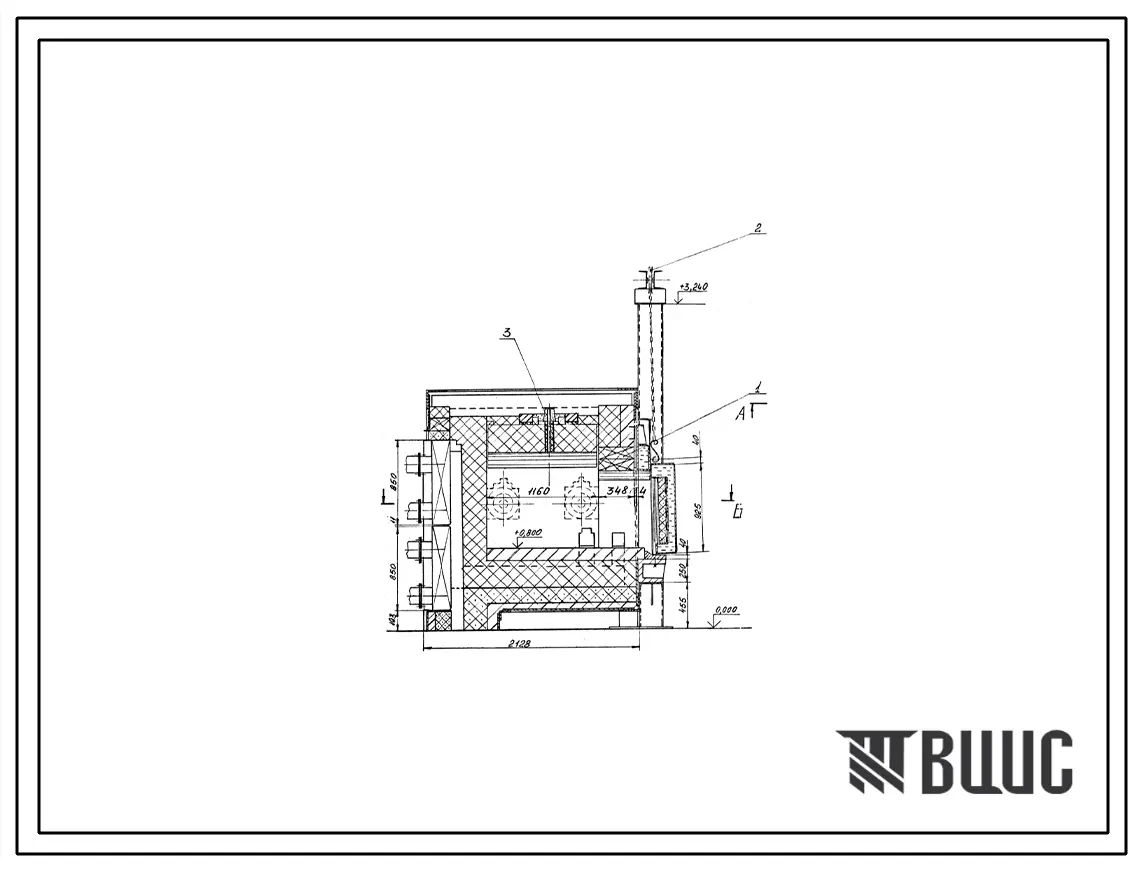 Проект РП10907.03 Печь нагревательная камерная размерами пода 1,044х1,160 м, на газе (левая)