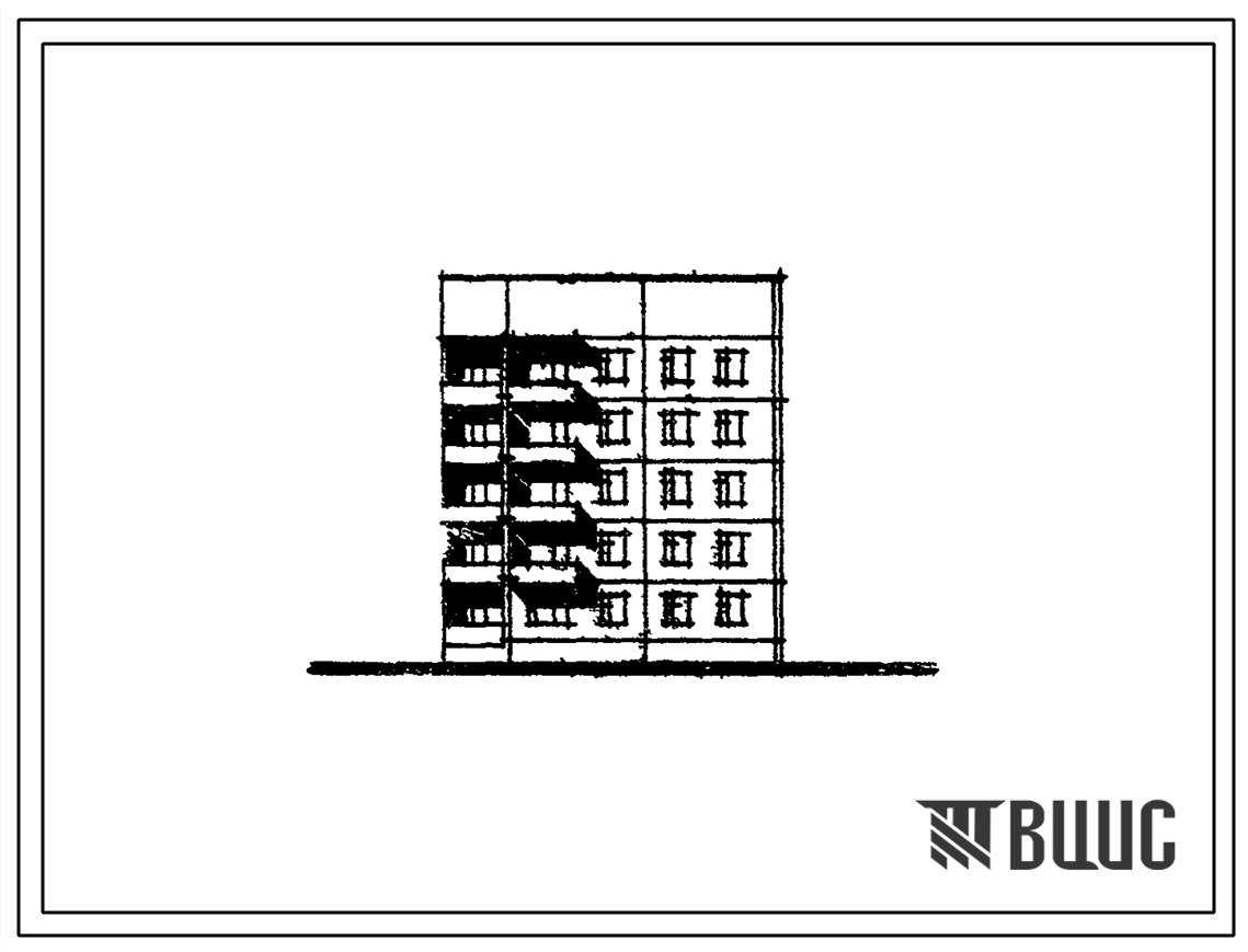 Типовой проект 135-085/1.2 Блок-секция 5-этажная 15-квартирная торцевая правая с рядовым окончанием 1Б-2Б-4А. Для строительства в 1В климатическом подрайоне, 2 и 3 климатических районах.