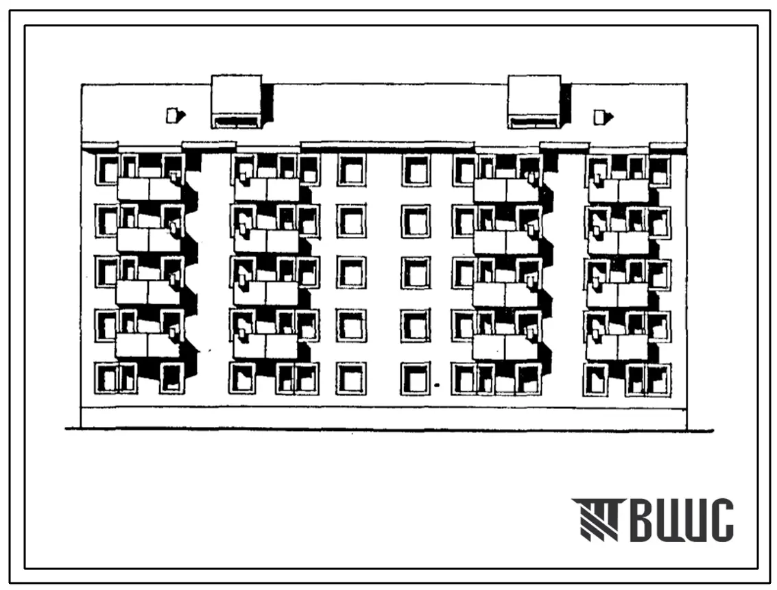 Типовой проект 114-05с.85 Блок-секция 5-этажная 2-секционная 30-квартирная рядовая-торцовая 1А.1Б.1Б.2Б - 1А.1Б.1Б.2Б