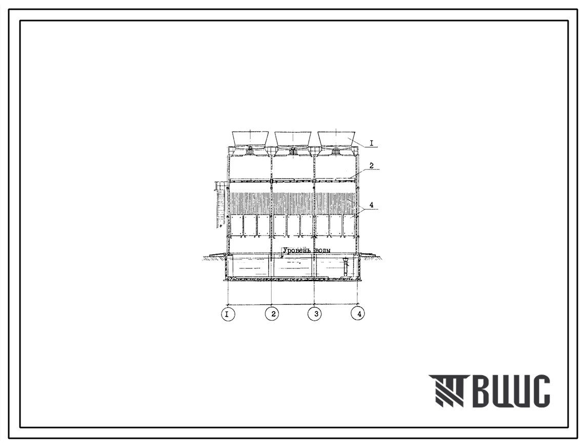 Типовой проект 901-6-58 Градирни с вентиляторами 2ВГ 25 пленочные с секциями площадью 16 м.кв со стальным каркасом
