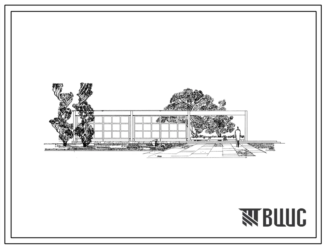 Типовой проект 310-3-1 Летние парковые павильоны секционного типа для строительства во 2 и 3 строительно-климатических зонах. Павильон-читальня. Тип Д-1.