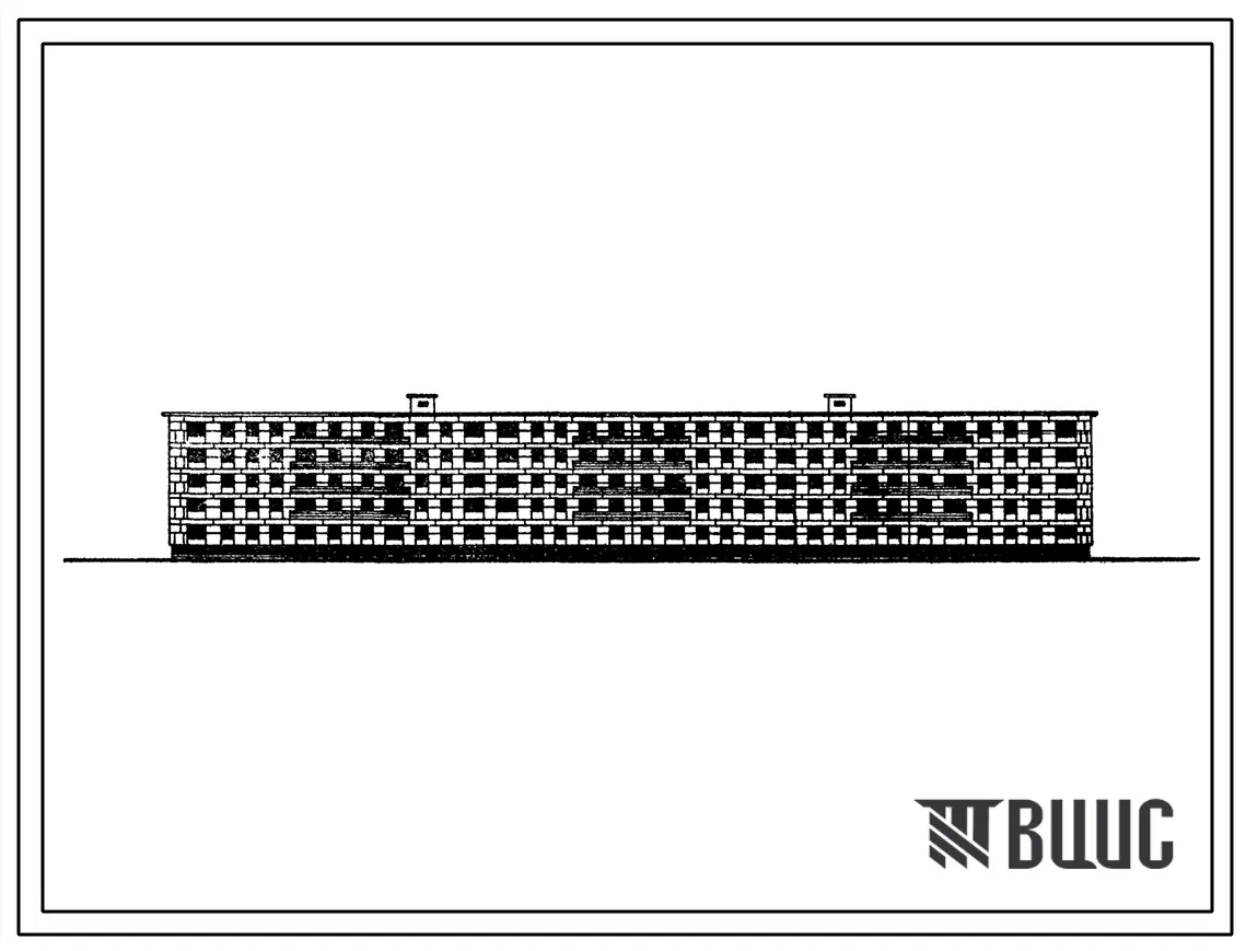 Типовой проект 1у-438АВ-34К Пятиэтажный шестисекционный жилой дом на 100 квартир со стенами из крупных кирпичных блоков и кирпича.