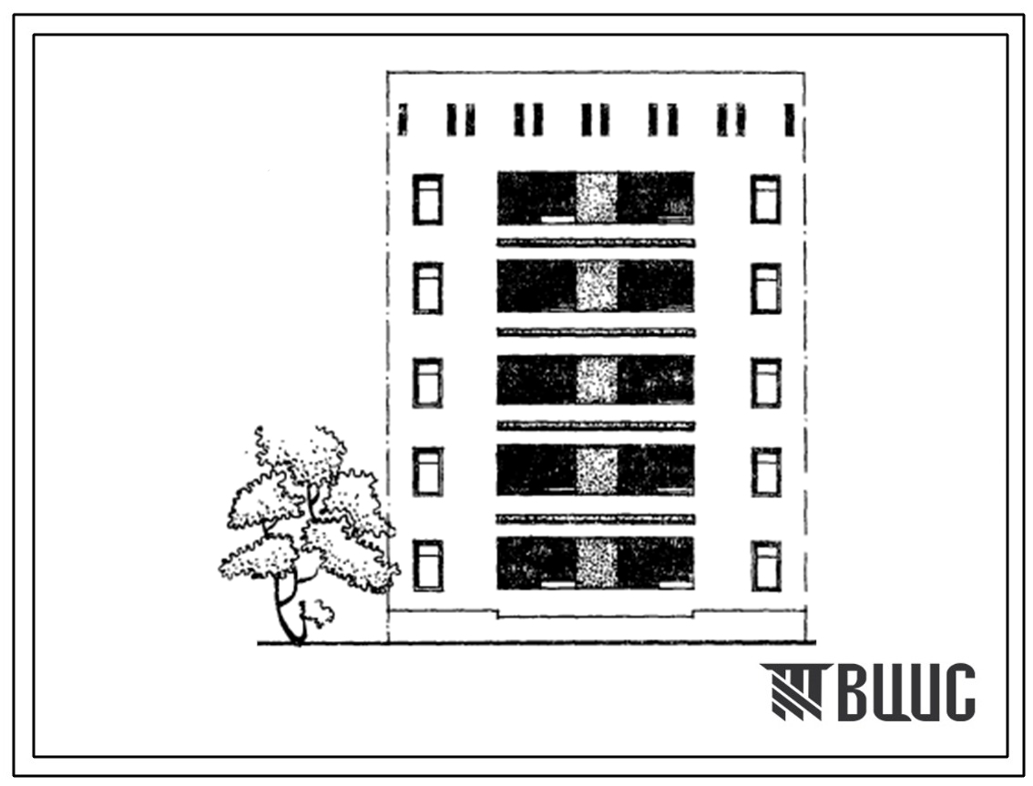 Типовой проект 63-027с.83 Блок-секция пятиэтажная 10-квартирная рядовая с торцовыми окончаниями 3А.2Б.