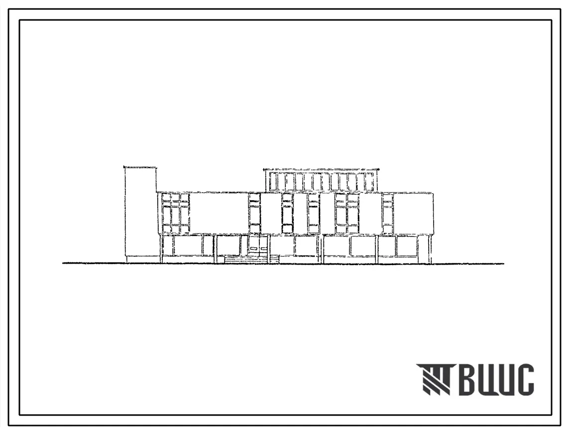 Типовой проект 274-31-8с Общественный центр микрорайона на 6000 жителей. Для строительства в III строительно-климатической зоне, в районах с сейсмичностью 8-9 баллов на грунтах II типа просадочности.
