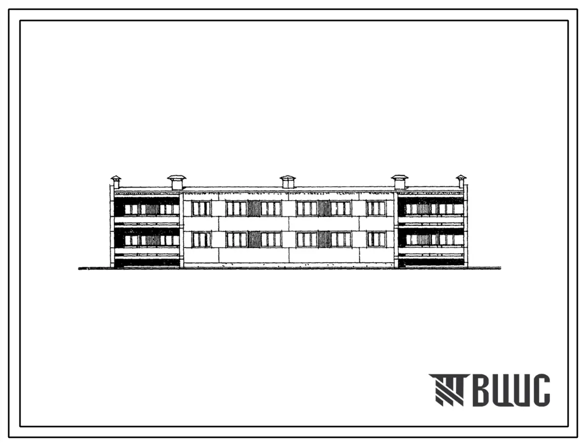 Типовой проект 111-25-15/1 Двухэтажный 8-квартирный жилой дом двухсекционный (трехкомнатных 3Б-4; четырехкомнатных 4Б-4).