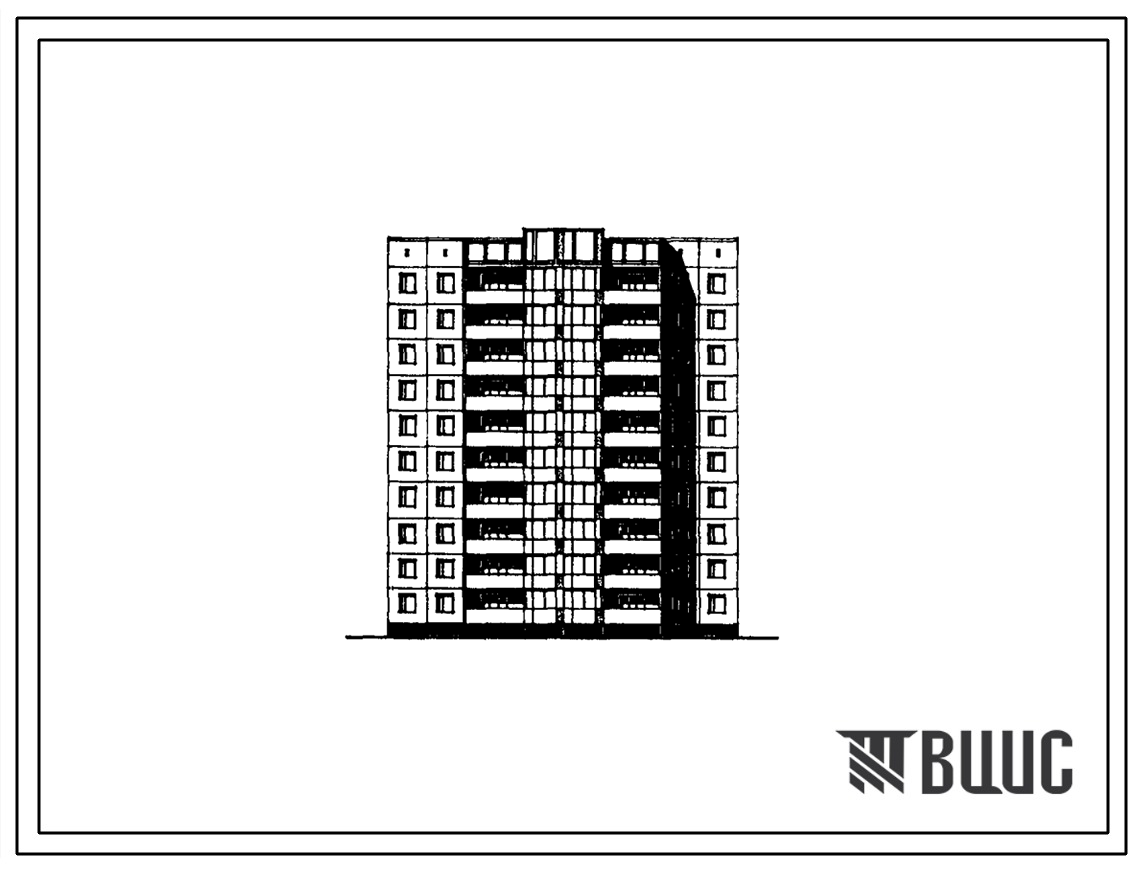 Типовой проект 97-0390с.13.89 Блок-секция 10-этажная 40-квартирная рядовая 2-2-3-3 (для строительства в г. Ангарске)