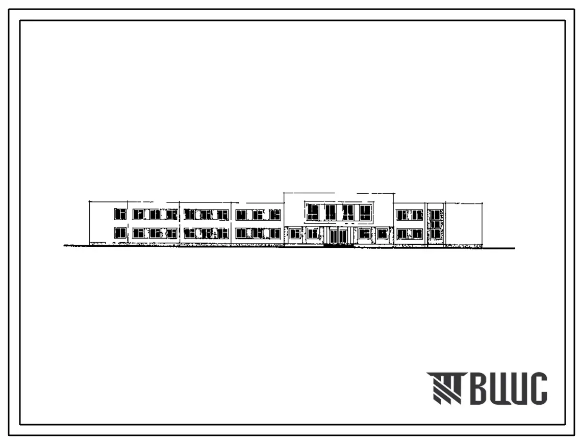 Типовой проект 224-1-422.84 Школа на 18 классов (689 учащихся). Для Украины. Здание одно-, двухэтажное. Стены из кирпича.