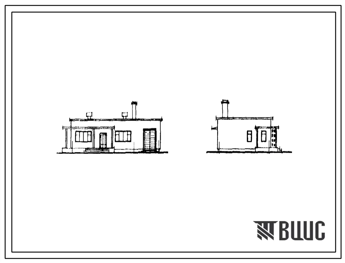 Типовой проект 505-33 Береговая спасательная станция 3 разряда. Здание одноэтажное. Стены кирпичные.