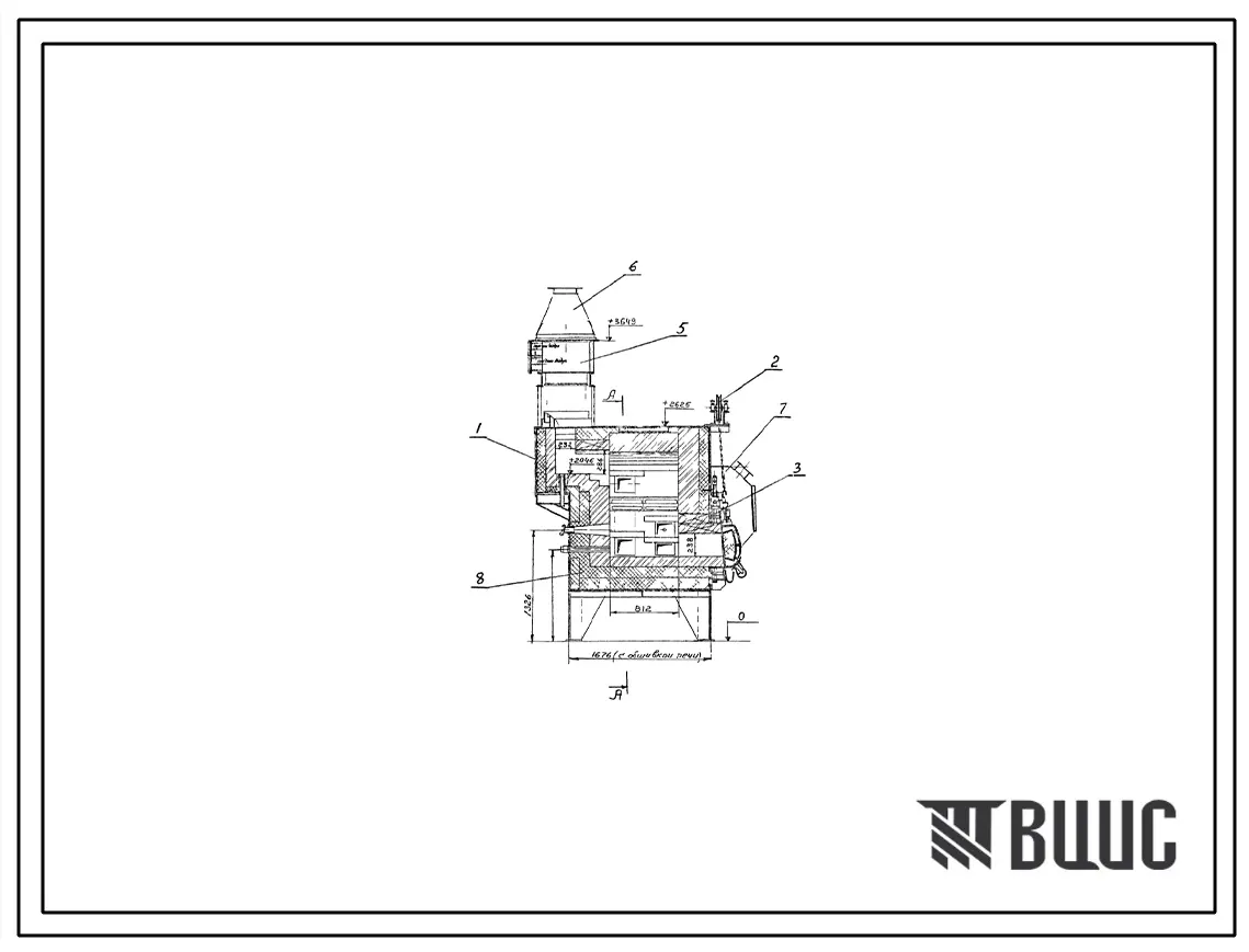 Проект ТР38624 Печь камерная КРАБ-2 размерами пода 0,8х0,8 м на газе