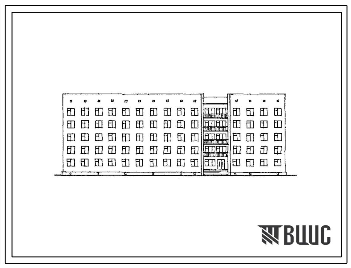 Типовой проект ЦВП-75.77 (01-33-КК) Гарнизонное офицерское общежитие на 240 человек с комнатами на 2 человека