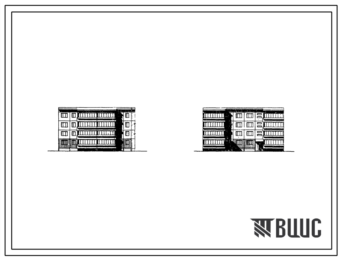 Типовой проект 76-047сп Четырехэтажная блок-секция на 16 квартир (3Б.2Б-2Б.3Б) поворотная правая.