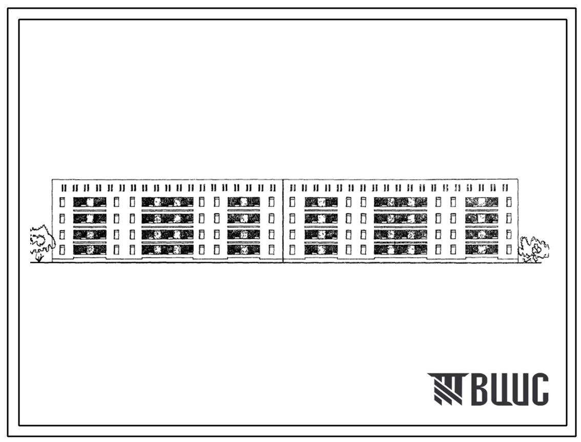 Типовой проект 115-63-25с.83 Дом четырехэтажный шестисекционный 48-квартирный.