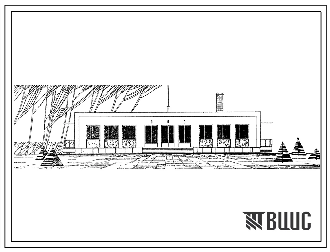 Типовой проект 264-20-14 Тип 1 - Сельский совет с отделением связи. Для строительства во II и III строительно-климатических зонах.
