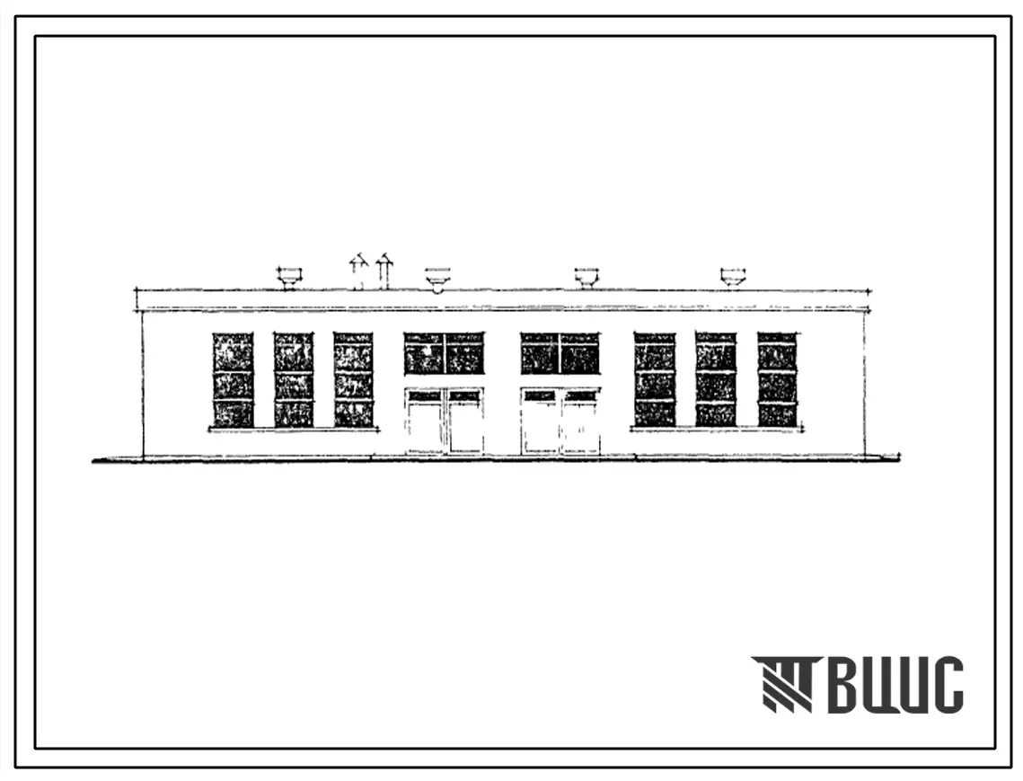 Типовой проект 816-30 Мастерская технического обслуживания сельскохозяйственной техники (80 тракторов, 40 автомашин, 24 комбайна, 450-500 единиц различных машин и инвентаря), стены из кирпича