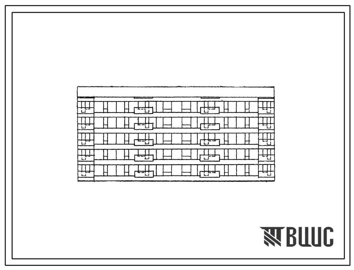 Типовой проект 87-076/2 Блок-секция рядовая спаренная 5-этажная 30-квартирная Р-1Б-2Б-3А