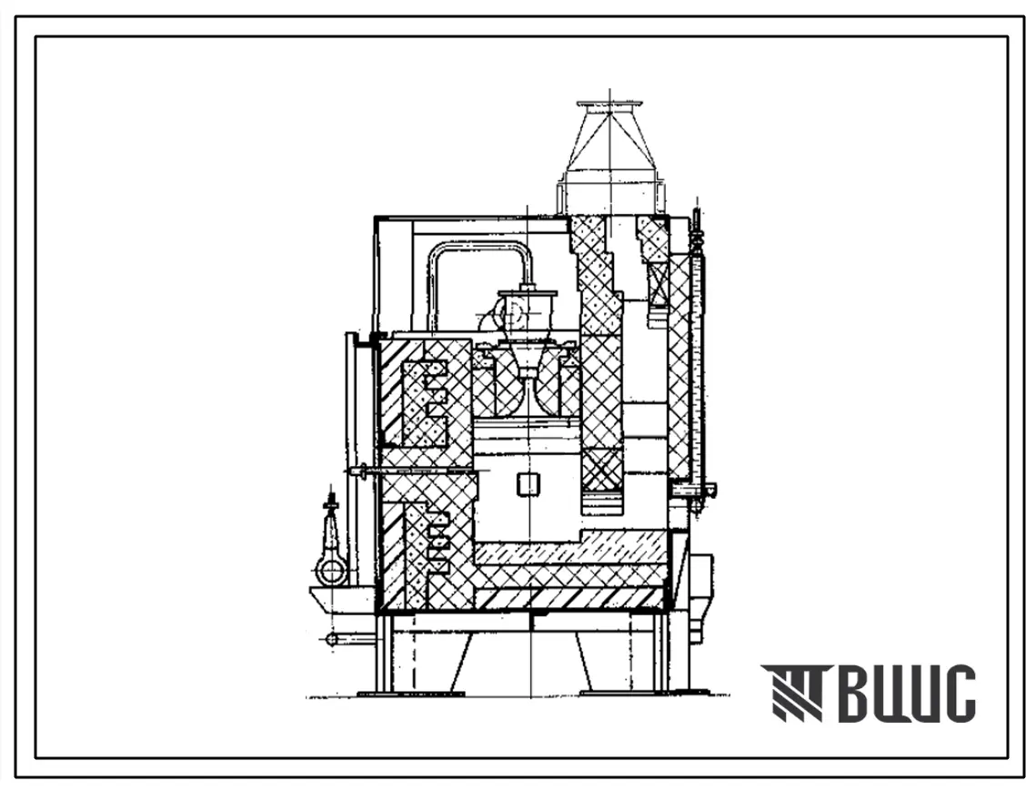 Типовой проект 406-9-160 Печь нагревательная щелевая размерами пода 1,2 х 0,6 м на газе среднего давления
