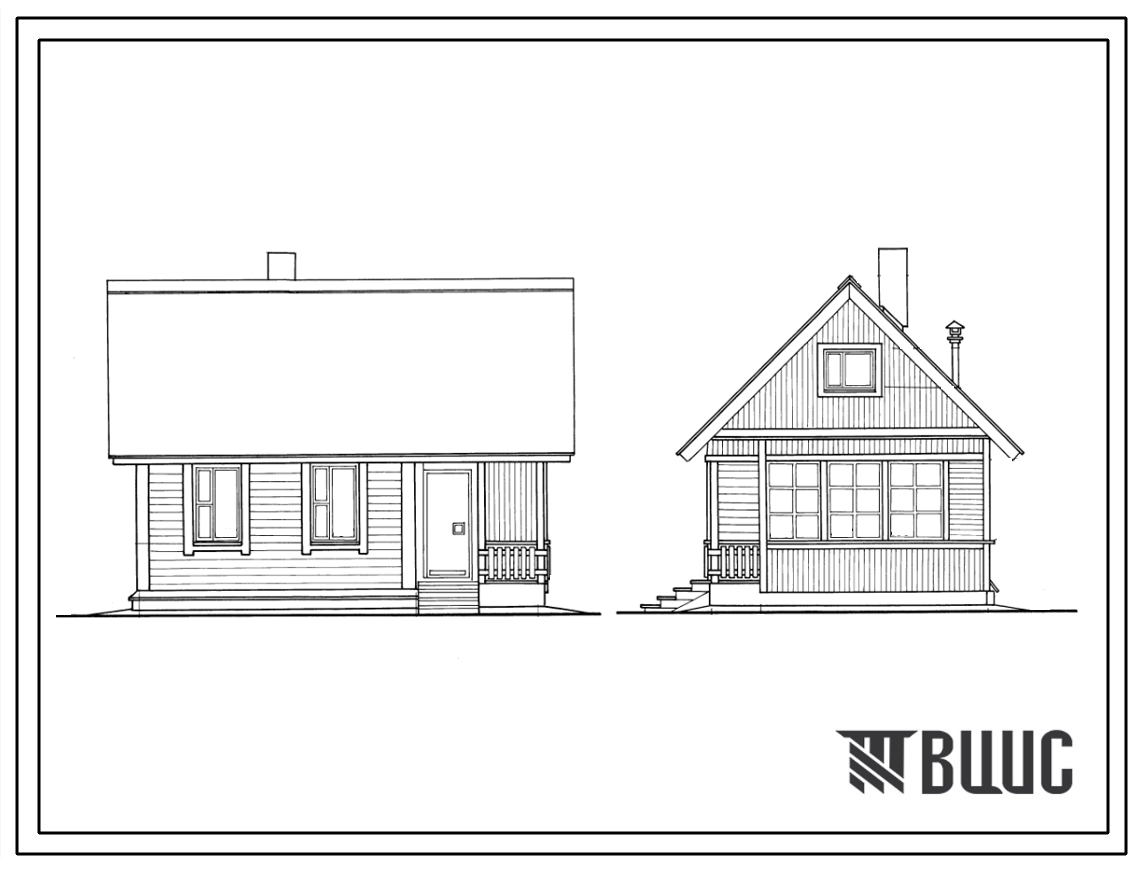 Типовой проект 186-000-373.86 Летний садовый домик с мансардой со стенами из бруса