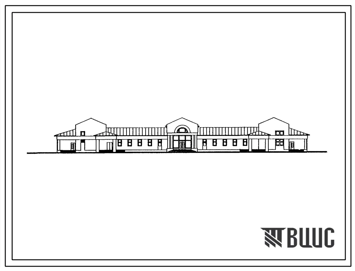 Типовой проект 274-4-6.92 Общественный микроцентр сельского населенного пункта на 250 жителей (со стенами из кирпича). Здание одноэтажное.