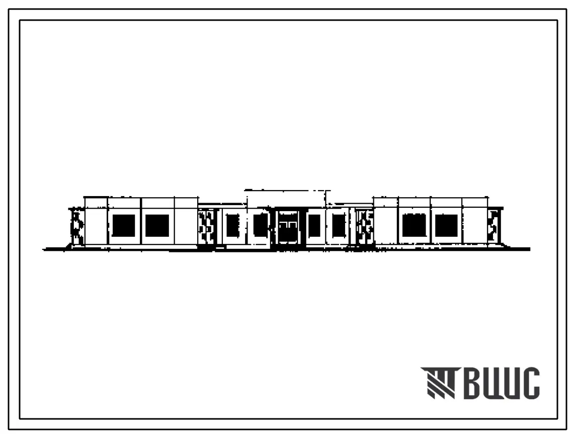 Типовой проект 211-2-104 Детские ясли-сад на 90 мест с увеличением количества мест на летний период до 180. Здание одноэтажное. Конструкции серии 25. Стены из однослойных легкобетонных панелей.