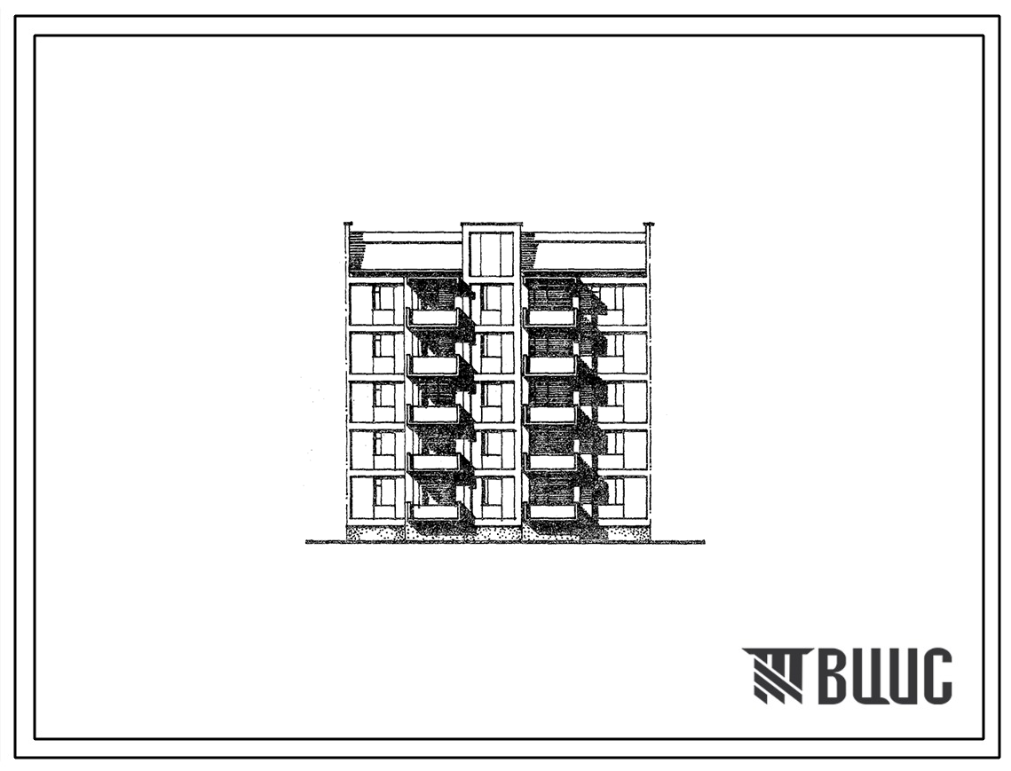 Типовой проект 172-04с.84 Блок-секция рядовая правая 5-этажная 15-квартирная 1Б-2Б-3Б. Для строительства в 3Б климатическом подрайоне Молдавской ССР сейсмичностью 7 баллов.