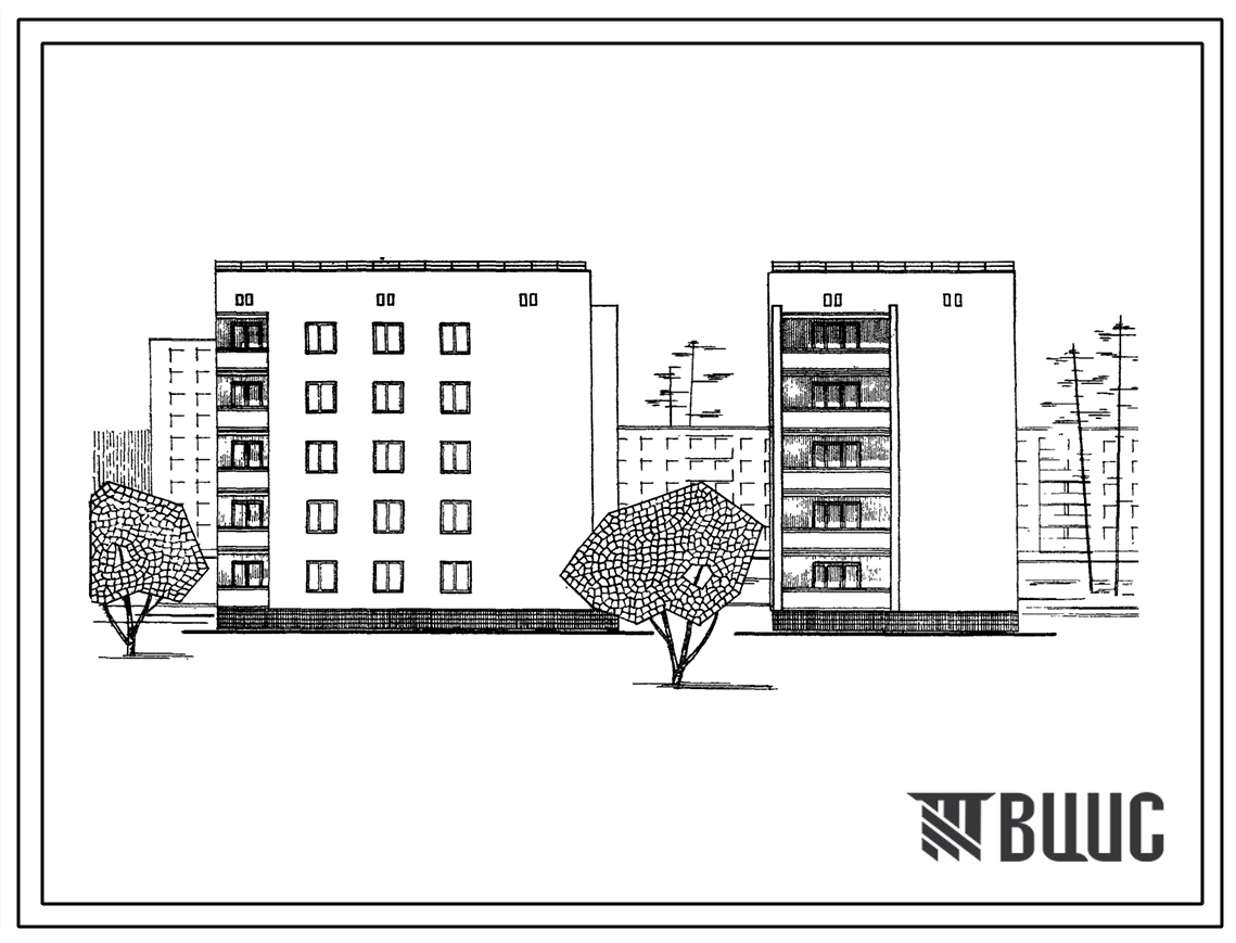 Типовой проект 87-052пв Пятиэтажная блок-секция торцевая правая на 15 квартир для строительства во 2 и 3 строительно-климатических зонах, на просадочных грунтах и над горными выработками.