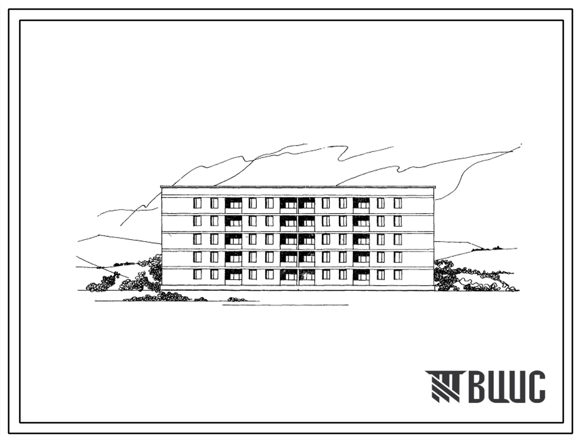 Типовой проект 155-102-29с Пятиэтажный двухсекционный жилой дом для одиноких и малосемейных на 80 человек (однокомнатных 1А-40, двухкомнатных 2А-20). Для строительства в 3Б климатическом подрайоне сейсмичностью 7 и 8 баллов, с обычными геологическими усло