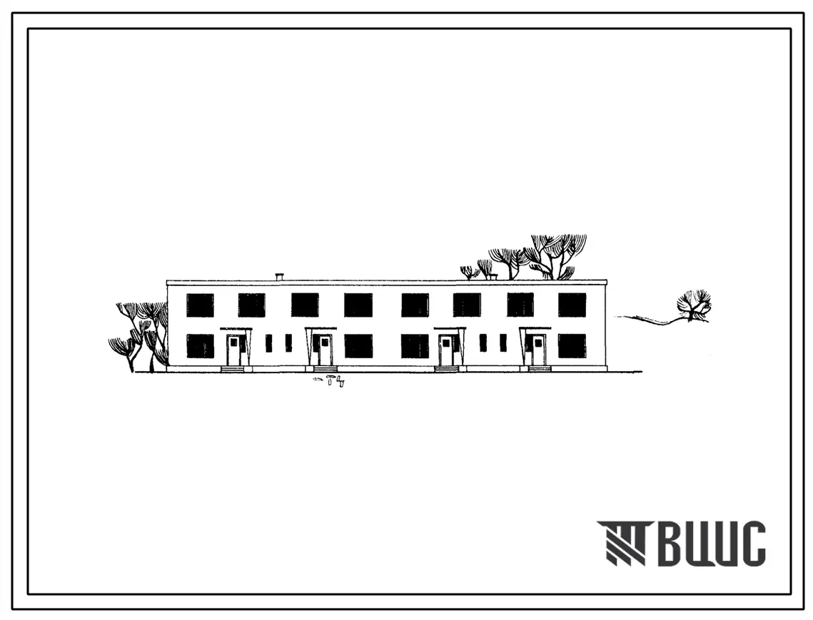 Типовой проект 145-42-55С Двухэтажный четырехквартирный блокированный жилой дом с четырехкомнатными квартирами в двух уровнях. Для строительства в 4 строительно-климатической зоне, в районах с сейсмичностью 7 и 8 баллов.