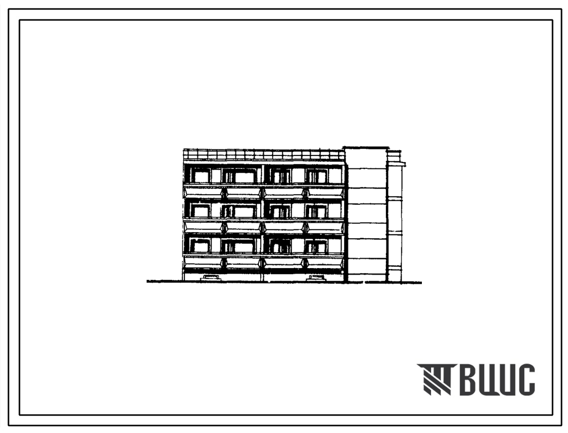 Типовой проект 104-032/1 Трехэтажная блок-секция торцевая на 6 квартир (трехкомнатных 3Б-3, четырехкомнатных 4Б-3). Для строительства во 2Б и 2В климатических подрайонах Латвийской ССР