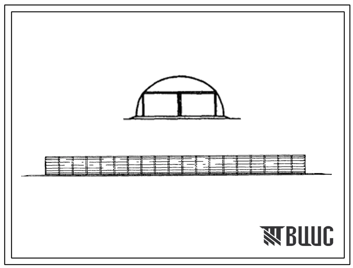 Типовой проект 810-1-11.86 Унифицированная секция теплицы с полиэтиленовым покрытием площадью 300 м2 из облегченных металлических конструкций