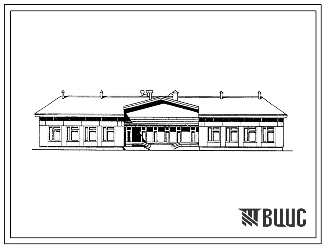 Типовой проект 213-1-272.2.13.87 Детские ясли - сад на 50 мест. Для Республики Карелия. Здание одноэтажное. Стены из крупных легкобетонных блоков.