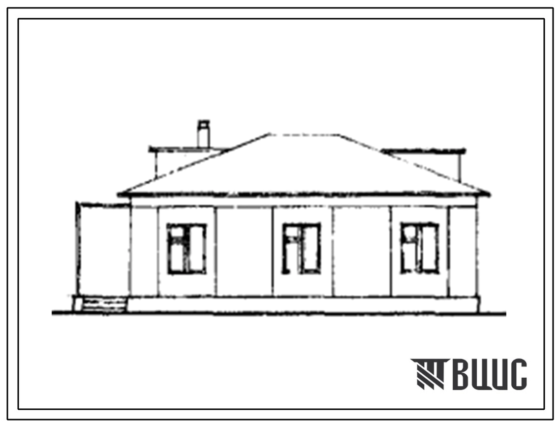Типовой проект 181-55-11с Одноэтажный дом с четырехкомнатной квартирой типа 4Б. Для строительства в 4А климатическом подрайоне сейсмичностью 7, 8 и 9 баллов