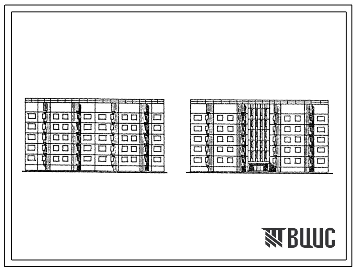 Типовой проект 93-048.13.86 Блок-секция 5-этажная 40-квартирная 2Б-2Б-2Б-1Б-1Б-2Б-2Б-2Б для строительства в г. Мурманске и Мурмаской области