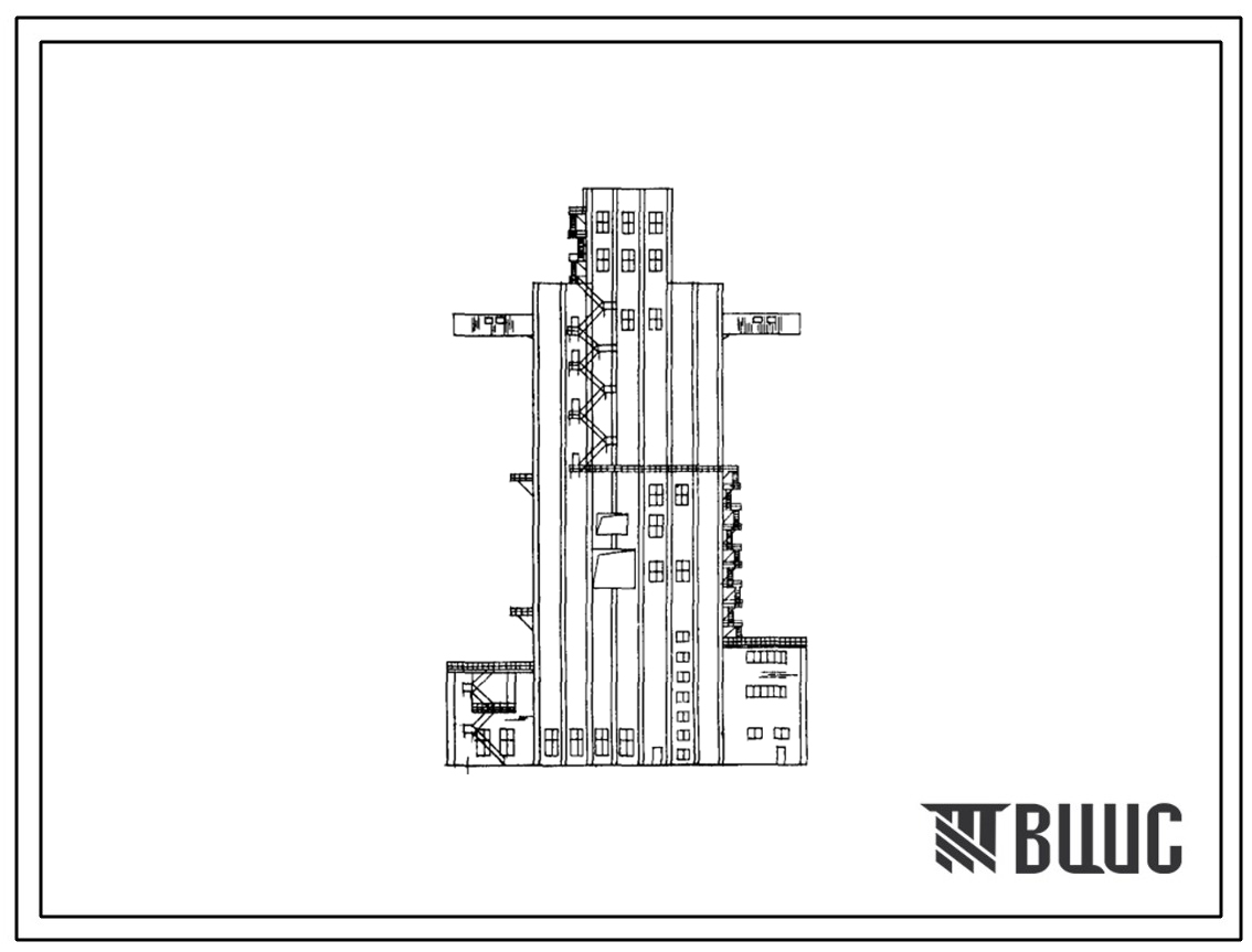 Типовой проект 702-46 Рабочее здание типа рзм-5х175 хлебоприемного элеватора емкостью 100 тыс.т.