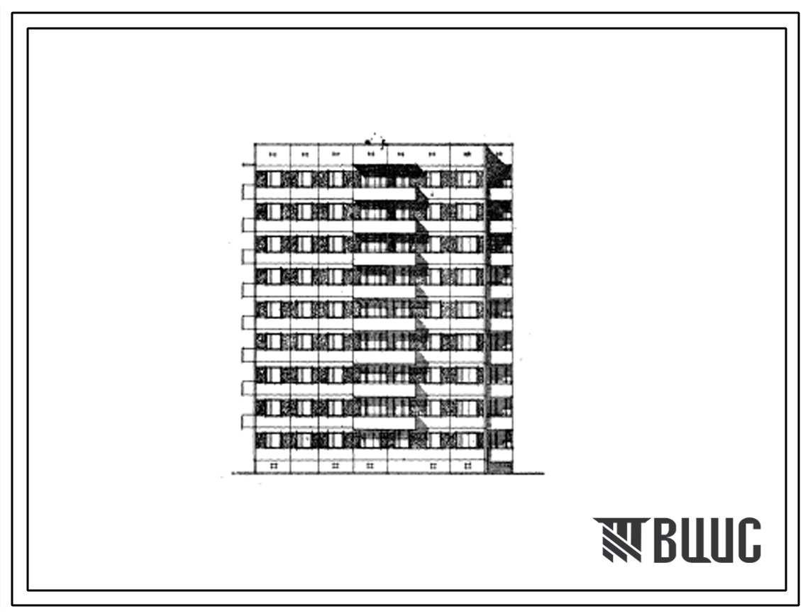 Типовой проект 93-09 Девятиэтажная 36-квартирная торцевая блок-секция (однокомнатных 1Б-9, двухкомнатных 2Б-9, трехкомнатных 3Б-9, пятикомнатных 5В-9). Для строительства во 2А климатическом подрайоне г,Мурманска.