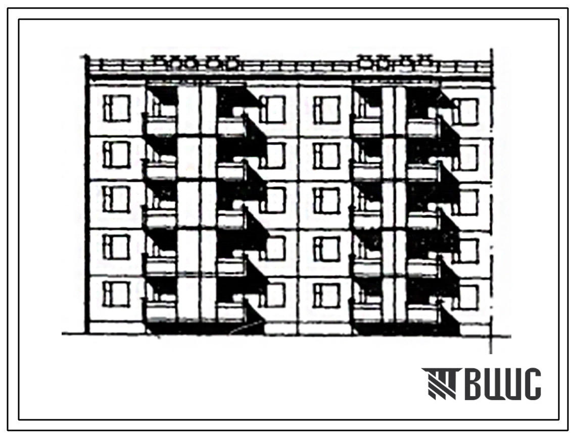 Типовой проект 105-0101с.85 Блок-секция 5-этажная 25-квартирная торцевая левая. Для строительства в 4 климатическом районе сейсмичностью 9 баллов.