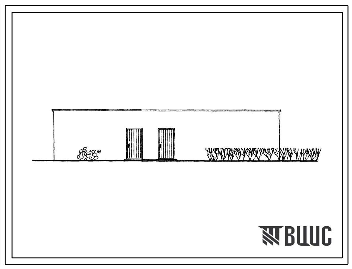 Типовой проект 224-9-96 Хозяйственный сарай типов. А и Б. Здание одноэтажное. Стены из кирпича.