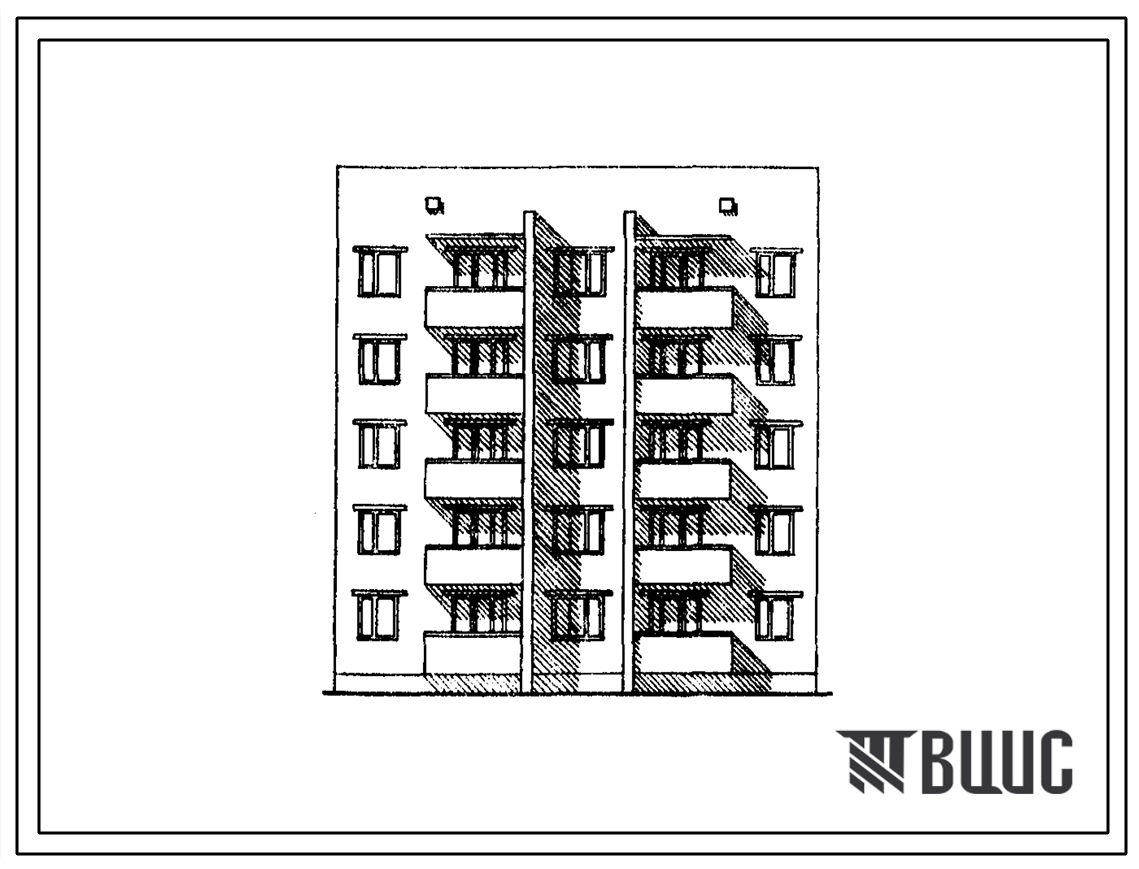 Типовой проект 144-010с Пятиэтажная блок-секция рядовая на 10 квартир (трехкомнатных 3Б-5, четырехкомнатных 4Б-5). Для строительства в 3 климатическом районе сейсмичностью 7 баллов