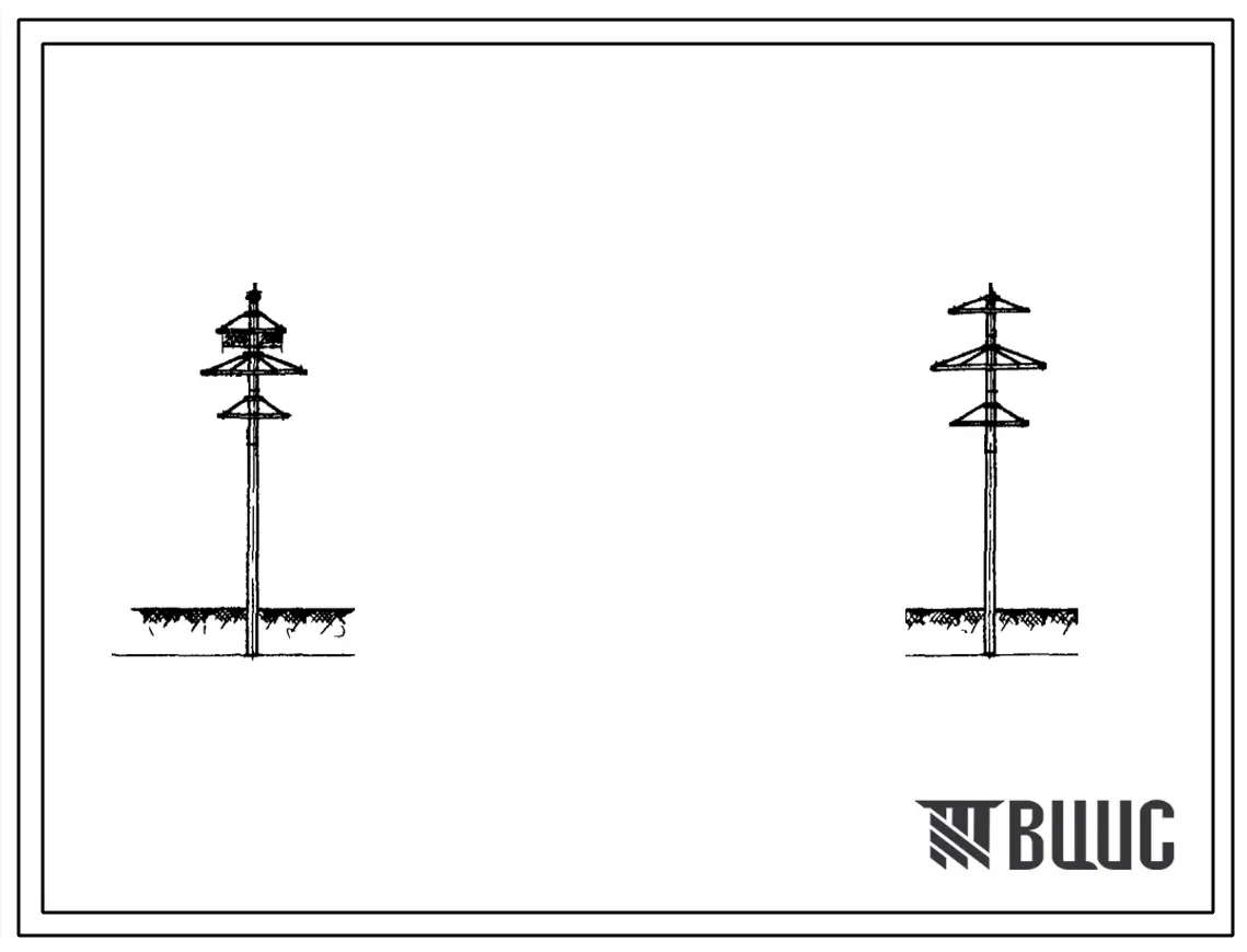 Серия 3.407-43 Промежуточные железобетонные центрифугированные свободностоящие опоры ВЛ 110-330 кв со стойками диаметром 650/410 мм. Материалы для проектирования.
