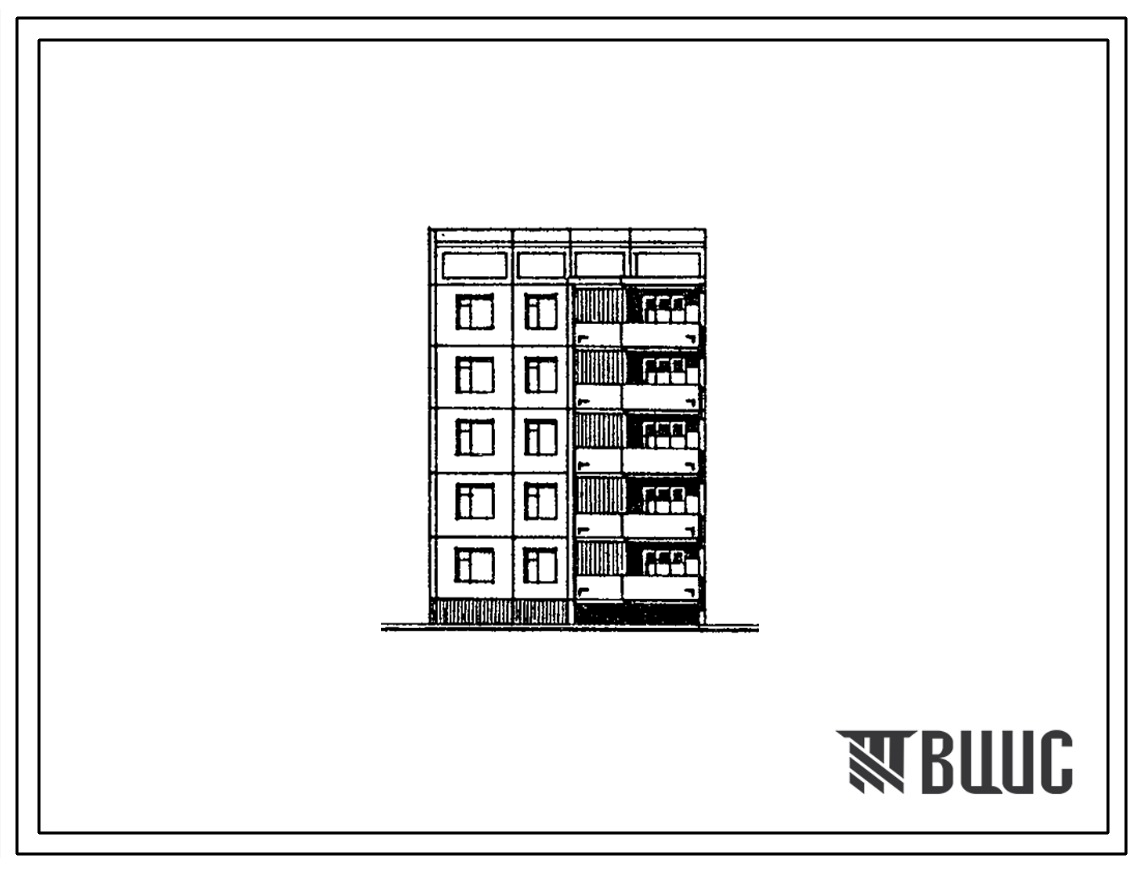 Типовой проект 76-0115с.13.88 Пятиэтажная блок-секция торцевая левая а 10 квартир. Для городов Ургенч, Гулистан, Карши