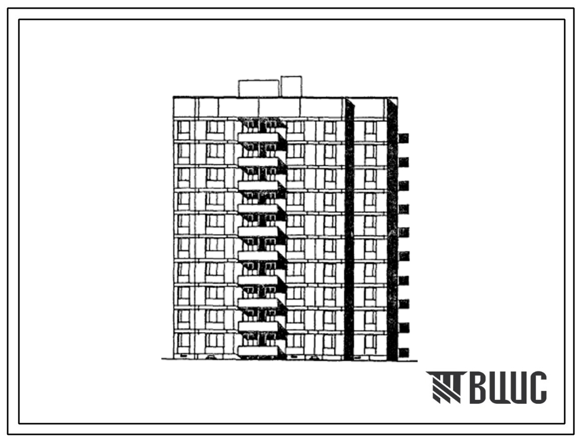 Типовой проект 81-024.13.88 Десятиэтажная блок-секция угловая правая на 50 квартир. Для Калининграда и Калининградской области
