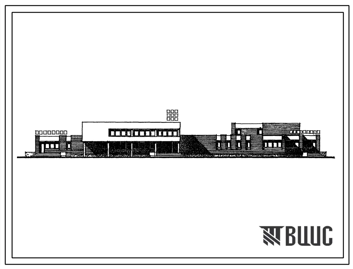 Типовой проект 274-30-101 Торговый центр со стенами из кирпича для сельских поселков с населением 1000-1500 жителей