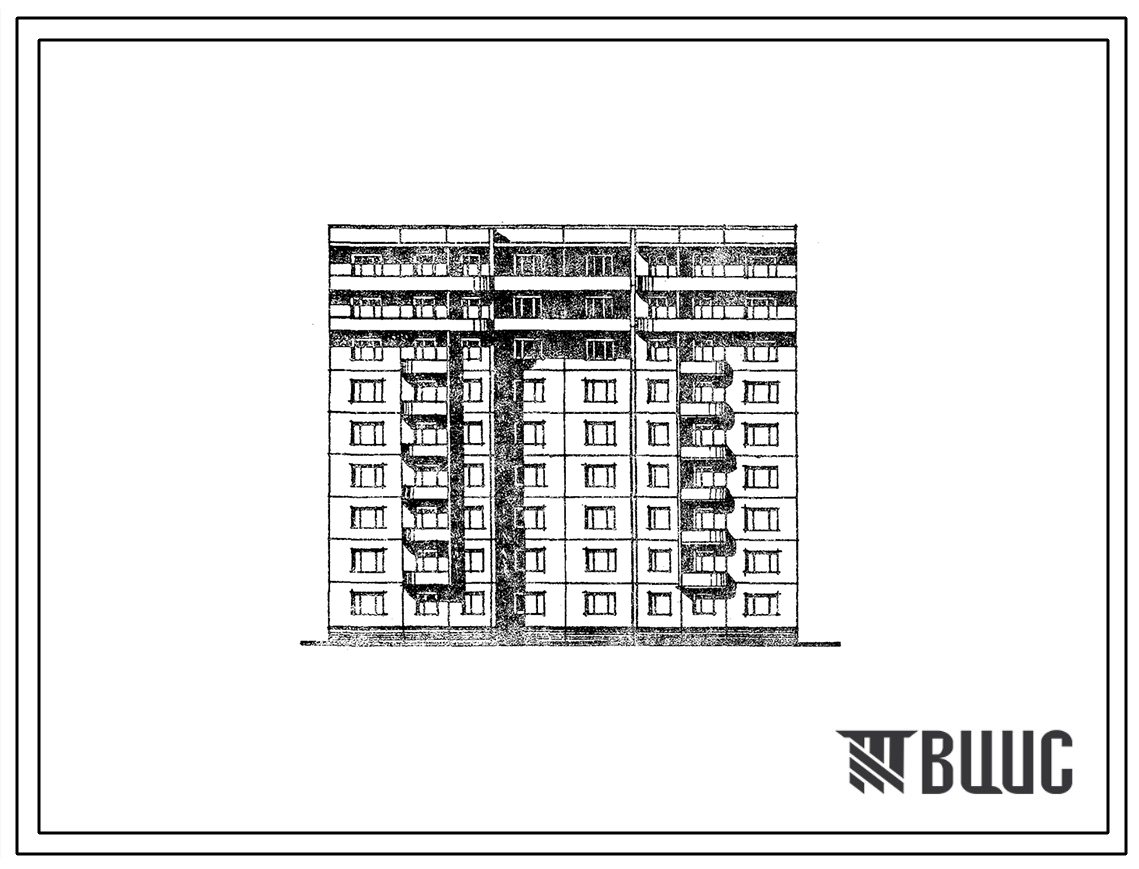 Типовой проект 97-0319.13.88 Девятиэтажная блок-секция рядовая шумозащищенная на 36 квартир. Для Перми