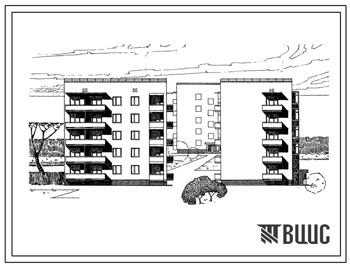 Типовой проект 87-0100 Блок-секция пятиэтажного дома торцевая правая на 15 квартир (однокомнатных 1Б-5, двухкомнатных 2Б-5, трехкомнатных 3А-5). Для строительства во 2В, 3Б и 3В климатических подрайонах Украинской ССР.