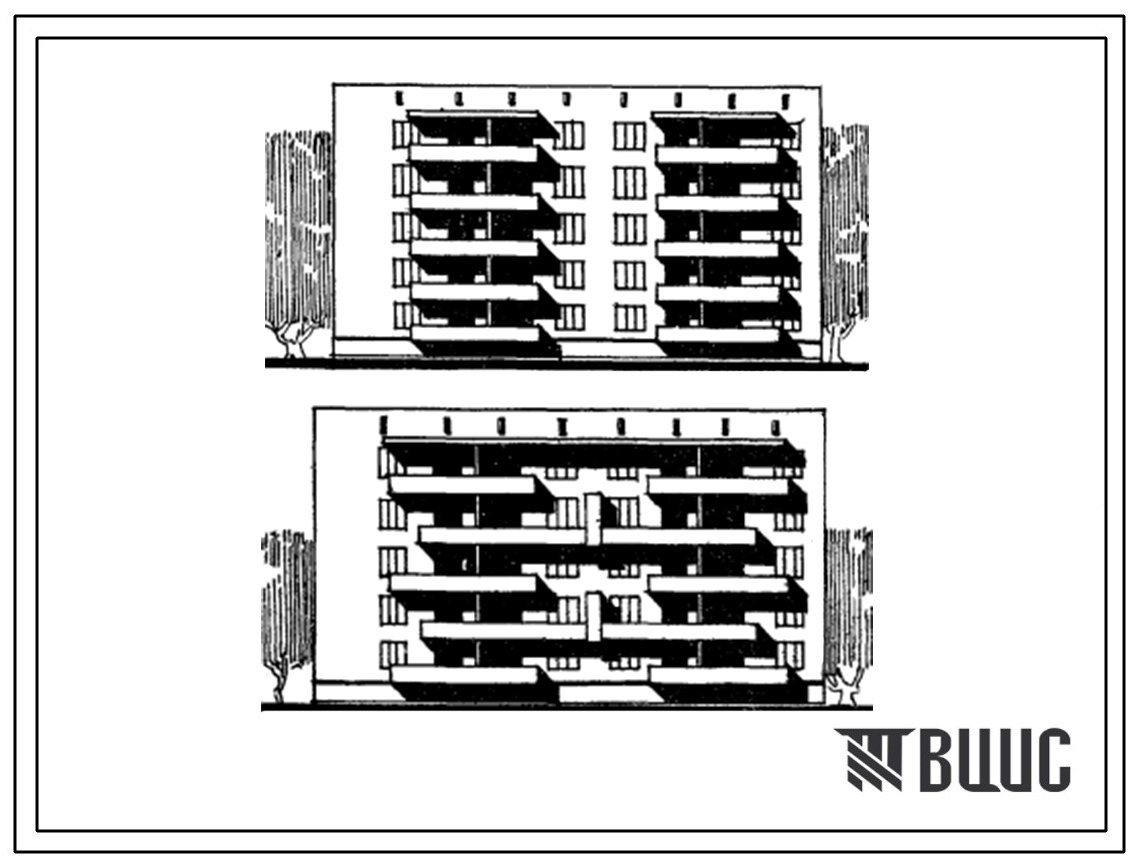 Типовой проект 67-010 Двойная блок-секция торцевая на 25 квартир (однокомнатных 1Б-5, двухкомнатных 2Б-10, трехкомнатных 3Б-10).