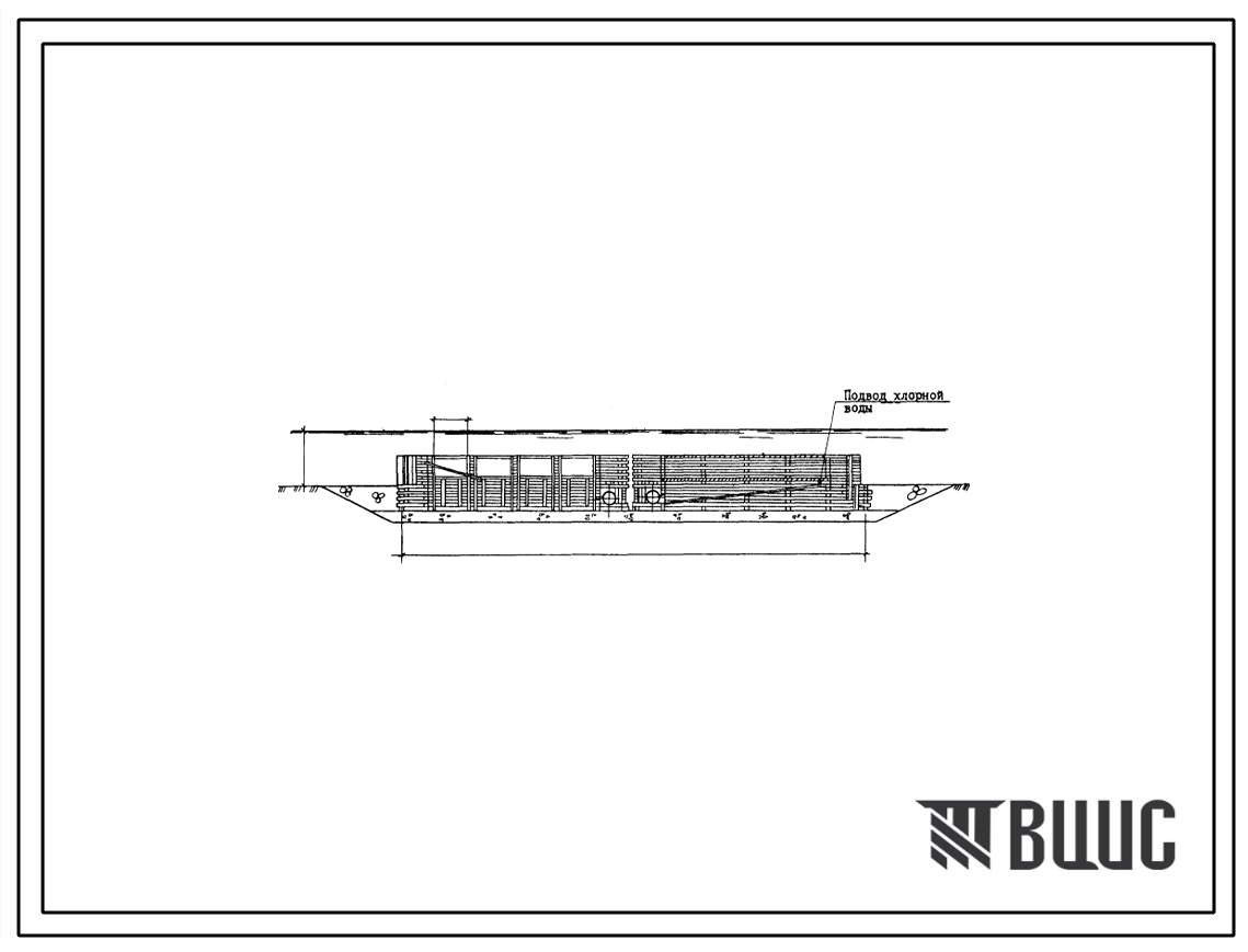 Типовой проект 901-1-49.86 Затопленный водоприемник деревянный односторонний производительностью от 0,30 до 0,44 м3/с