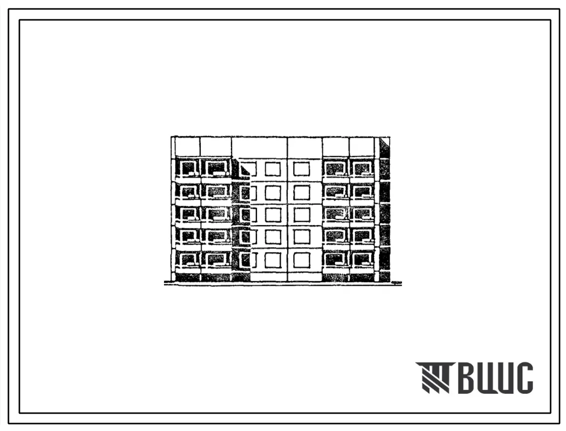Типовой проект 90-0245.13.88 Блок-секция 5-этажная 19-квартирная угловая-торцовая (правая) 1-2-3-3 (для г. Иваново)