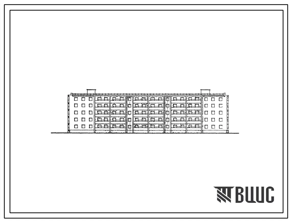 Типовой проект 114-132-1с/1 Пятиэтажный четырехсекционный жилой дом на 50 квартир (однокомнатных 1Б-10, двухкомнатных 2Б-10, трехкомнатных 3Б-20, четырехкомнатных 4Б-10). Для строительства в 3 климатическом районе сейсмичностью 7 баллов